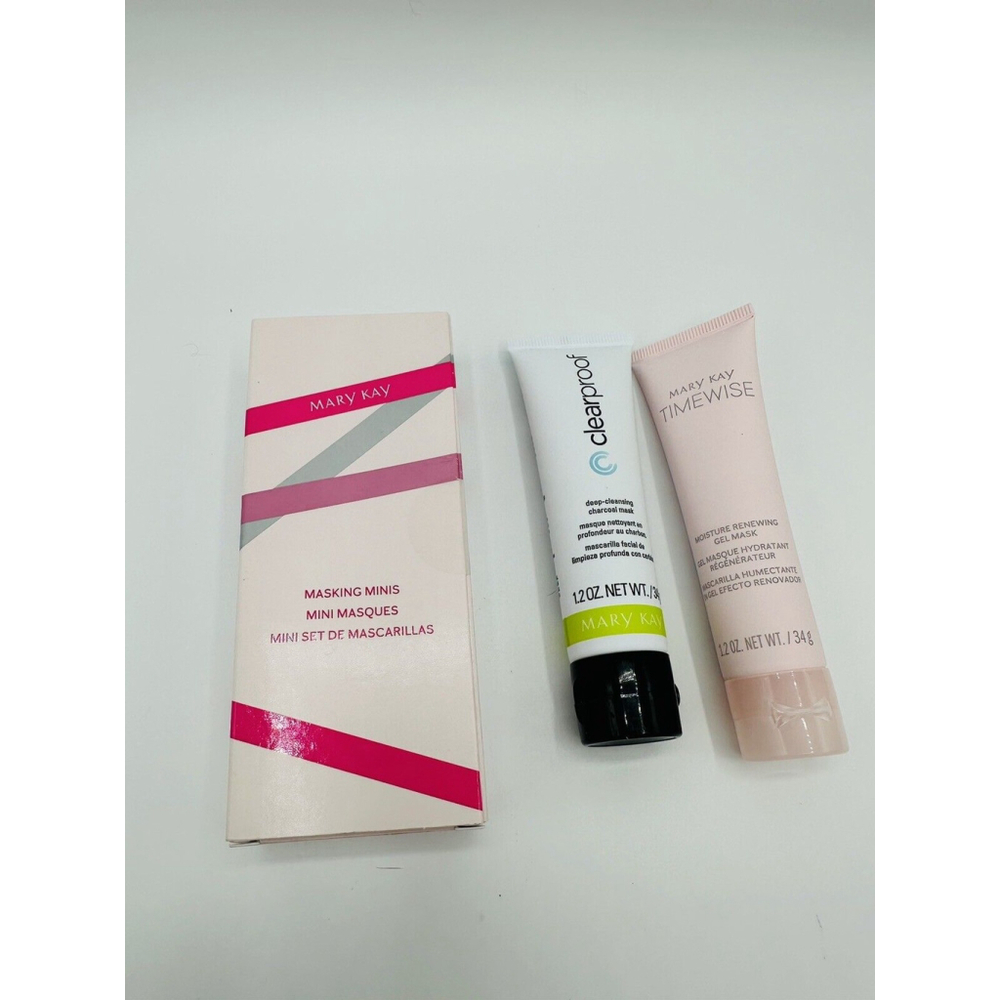 New In Box Mary Kay Masking Minis Charcoal & Renewing Gel Mask Set #179758